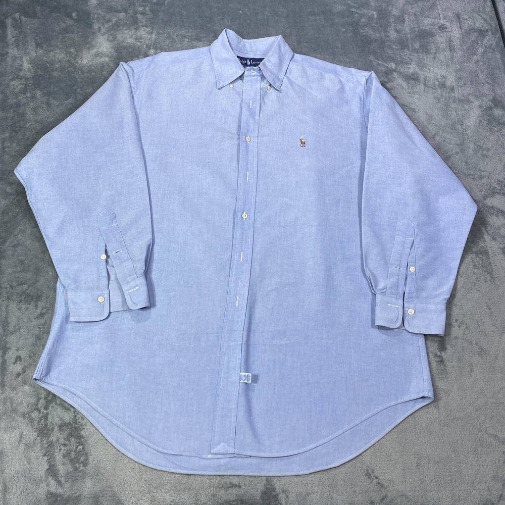 VTG 90s Polo Ralph Lauren Shirt Mens 2XL 16.5 33 Chambray Oxford Button Up Work